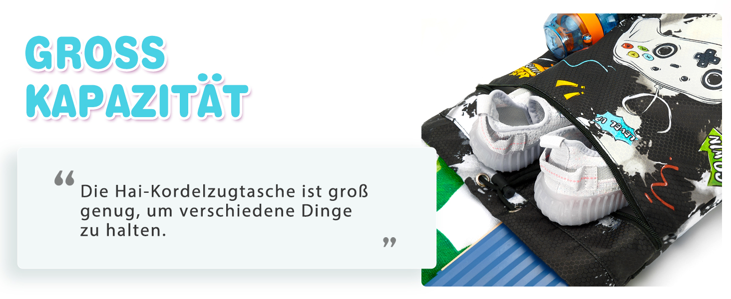 Спортивна сумка для гімнастики WAWSAM з шнурком - 38 × 45 см. Водонепроникна сумка для плавання, пляжу, покупок (для дітей)