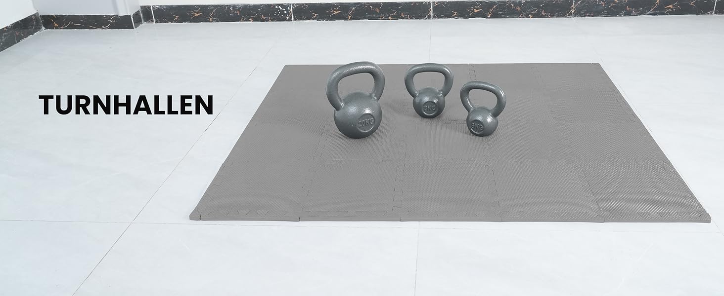 Набір захисних пазл-килимчиків для підлоги unycos (12/20/28 шт), 30x30x1 см, протиковзні мати для тренажерного залу, фітнесу та йоги, водонепроникні, сірі