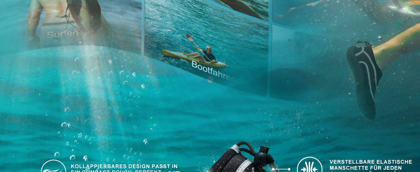 Водні черевики WateLves: дихаючі, швидковисихаючі, унісекс, для плавання, пляжу, басейну, розмір 39 EU, блакитний