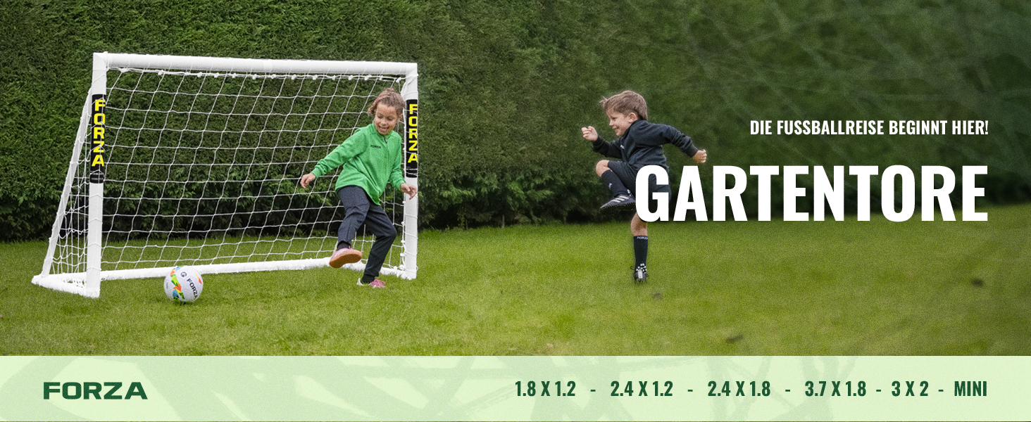 Ворота футбольні FORZA 1,8м x 1,2м | УФ-стійкий PVC | Для дітей та дорослих | Міцні, для тренувань та в сад | Опції: ціль, м'яч, сумка