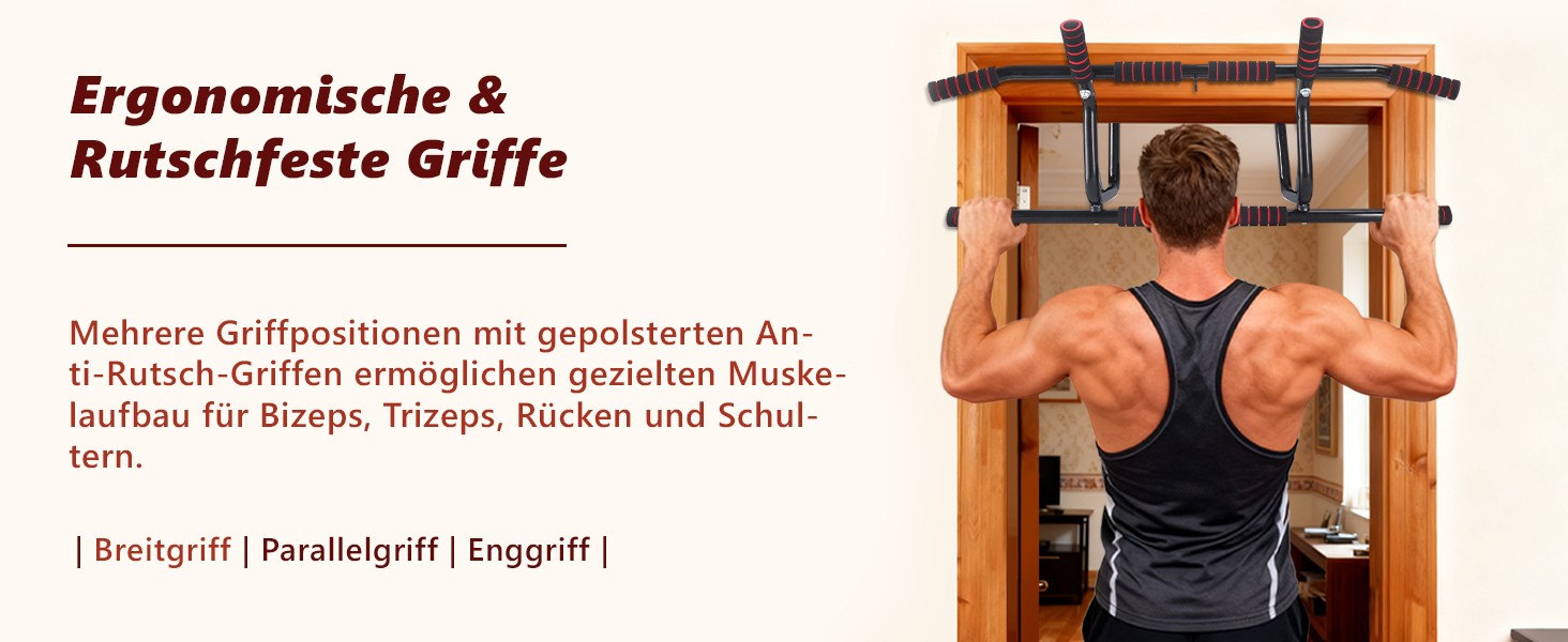 Турнік для дверей Klimmzugstange - турнік для підтягувань на дверний проріз без свердління, з м'якими ручками, 80-90 см