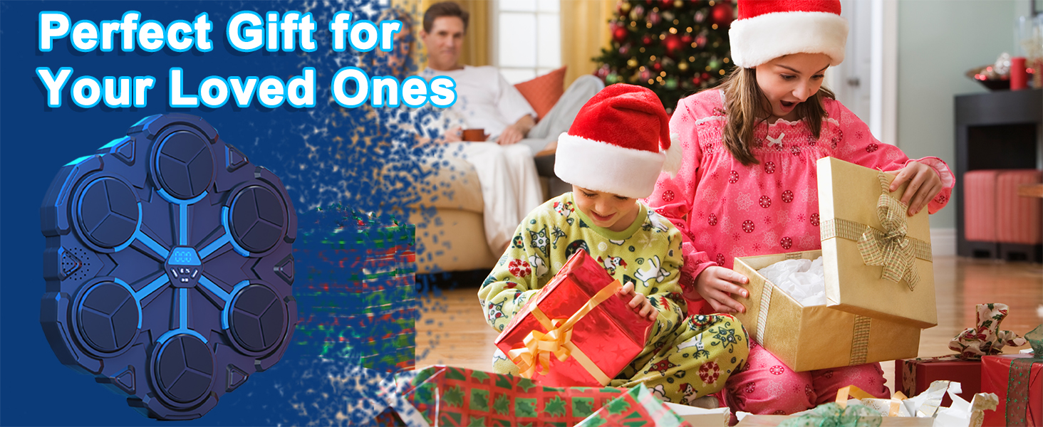 Музична боксерська машина Toyone: розумна, настінна, зі світлодіодами, 3 режими швидкості, підрахунок ударів, для дітей та дорослих, чорно-синя