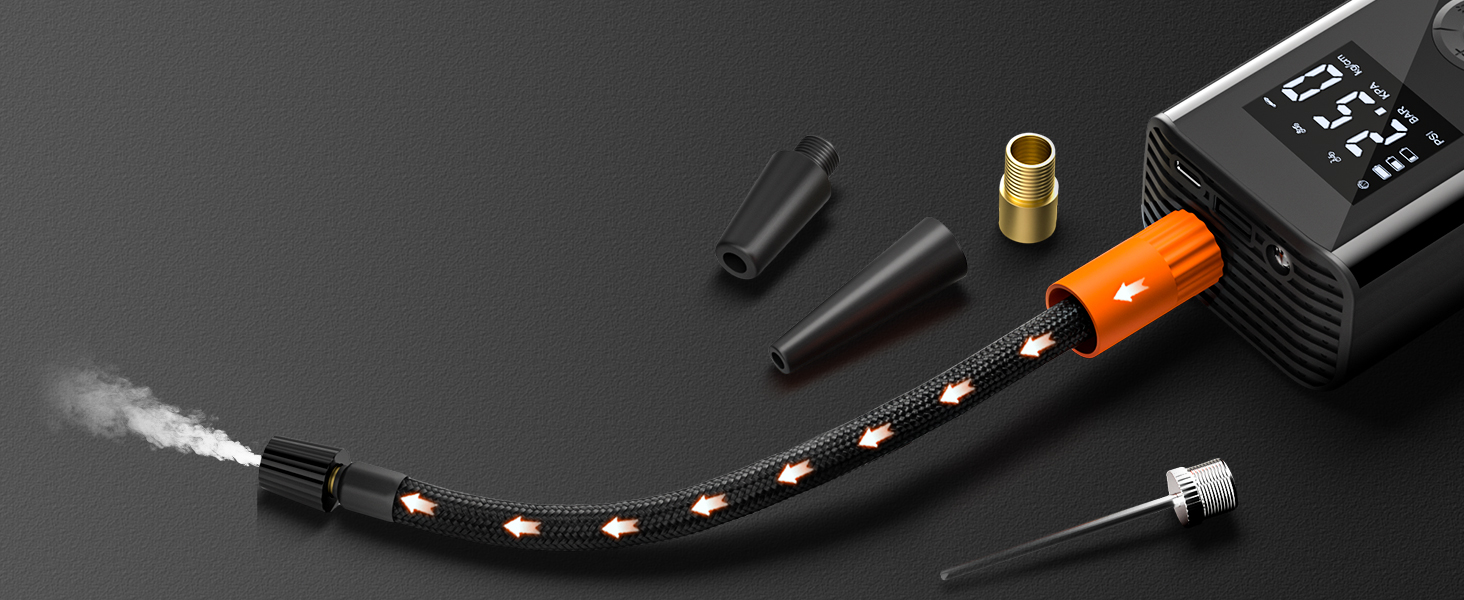 Електричний компресор для велосипедів EasyPump 12V: 150PSI, USB-C, LCD, LED, Powerbank, для всіх типів вентилів