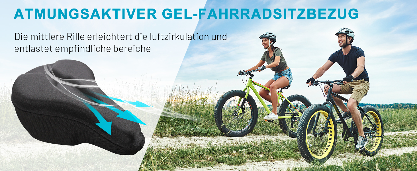 Покриття для велосипедного сидіння з двошаровою піною Memory Foam, ергономічне крісло для велосипеда, для жінок та чоловіків. Підходить для більшості велосипедів. Будь ласка, виміряйте сидіння перед покупкою. Похибка не більше 1,5 см (YG52)