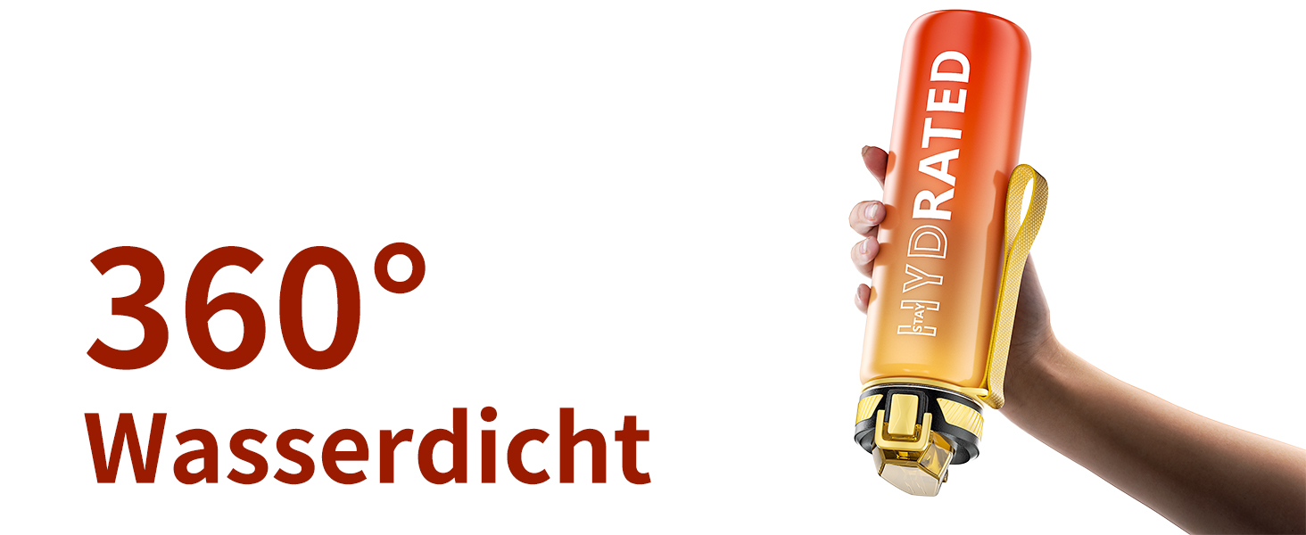 Спортивна пляшка для води 1л Tritan без BPA з трубочкою, з маркуванням часу та щіткою, для фітнесу, школи, йоги, відпочинку на природі (1 шт.), темно-синій