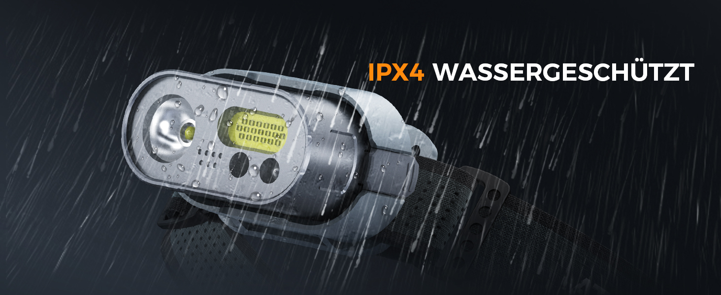 Налобний ліхтар ATuMan MH1 LED, 2 шт. з зарядним кейсом 6600mAh, 10 режимів світла, сенсор, IPX4, для кемпінгу/походів/бігу