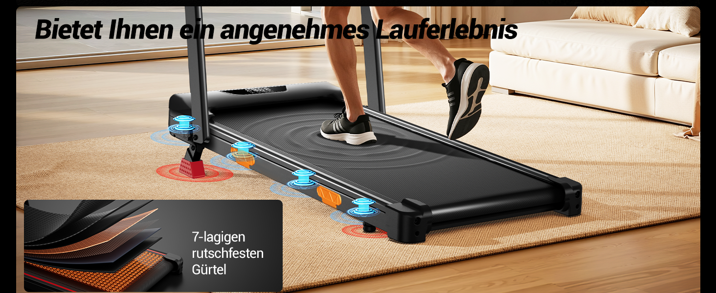Складана бігова доріжка UMAY для дому з регулюванням нахилу 15%, Walking Pad для ходьби, макс. навантаження 136 кг, з LED-дисплеєм та пультом керування, чорна