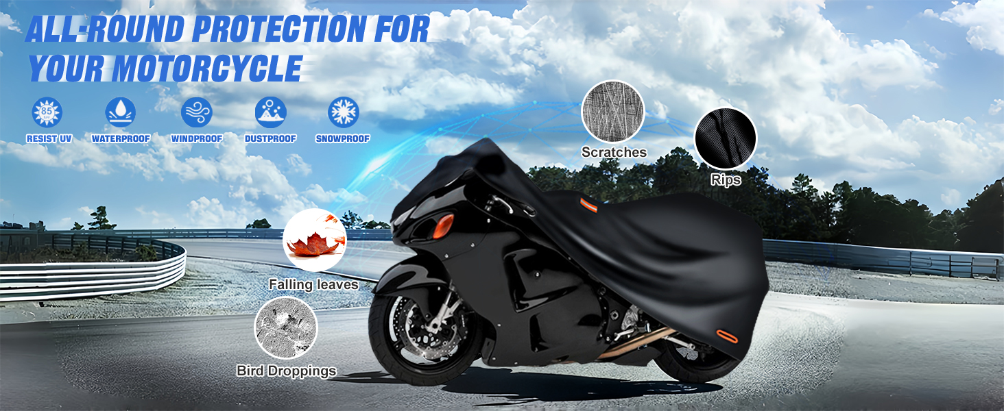 Водонепроникний мотоциклетний чохол Outdoor 420D Oxford для мотоциклів та скутерів (M 200x86x101cm)