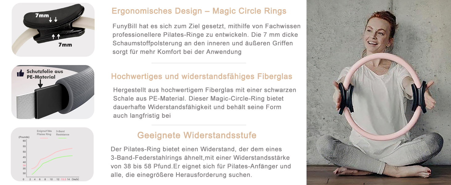 Пілатес кільце з набором для домашніх тренувань: Magic Circle 35 см, утяжелители на щиколотки та зап'ястя, гумові стрічки, для початківців, бежевий колір