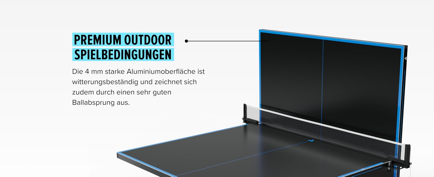 Стол для настільного тенісу JOOLA J100A OUTDOOR - професійний, розкладний, з алюмінієвою поверхнею, для гри на відкритому повітрі