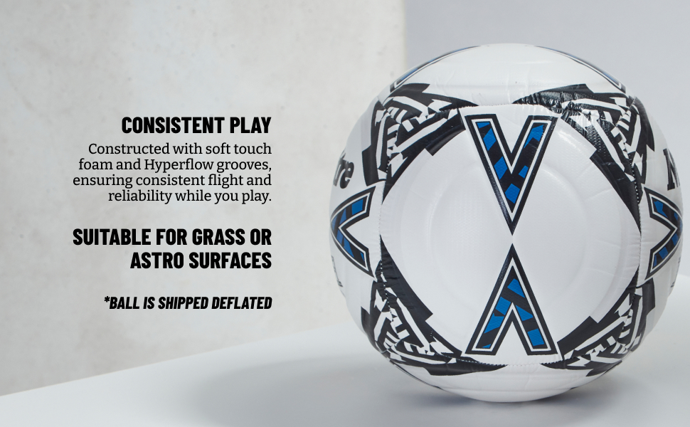 М'яч футбольний Mitre Impel Lite 360 – легкий, зносостійкий, розмір 4, білий/чорний/синій