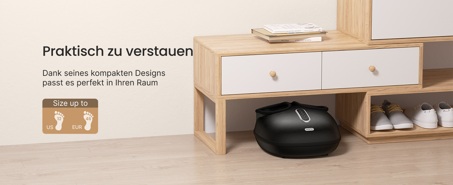 Масажер для ніг RENPHO з підігрівом, Shiatsu масажер для ніг при фасціїті, подарунок на Різдво, бездротове керування, голосове керування (Новинка), чорний