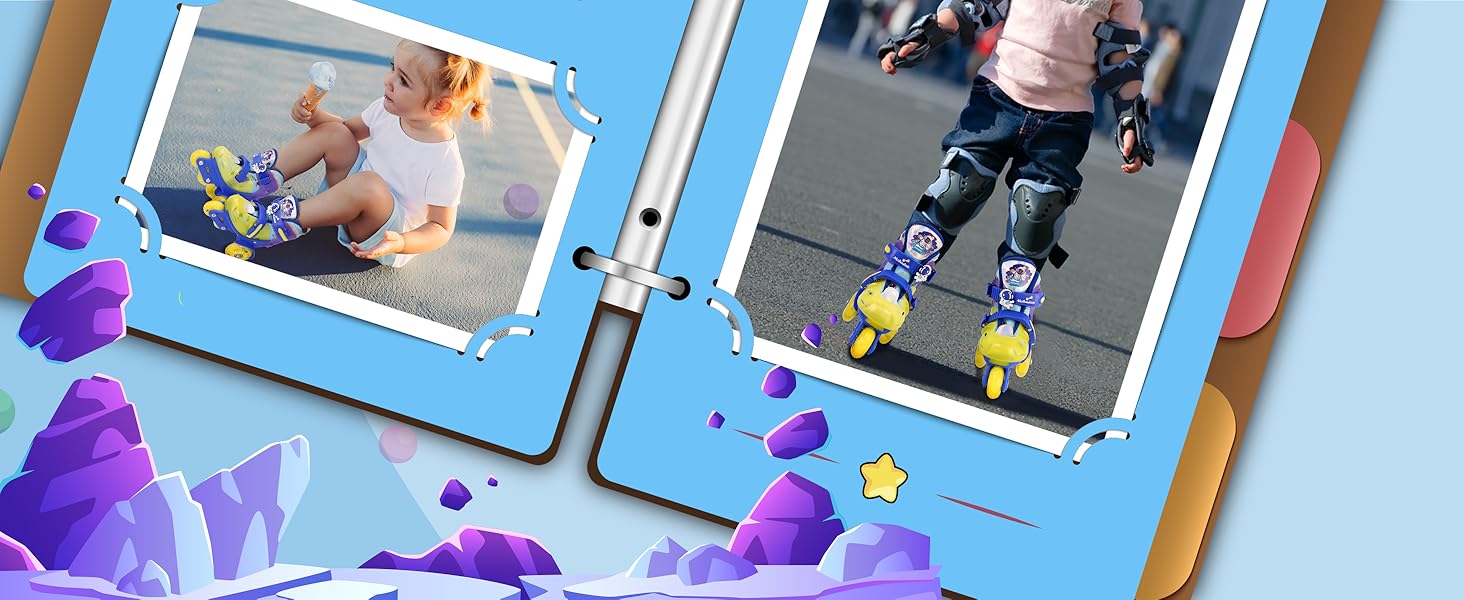 Дитячі ролики Kinder Rollschuhe для дівчаток та хлопчиків, ролики Єдиноріг/Морська русалка, світлові колеса, 4 розміри, регульовані, для початківців, подарунок на Новий рік/День народження (S(31~34), Колір: блакитний)