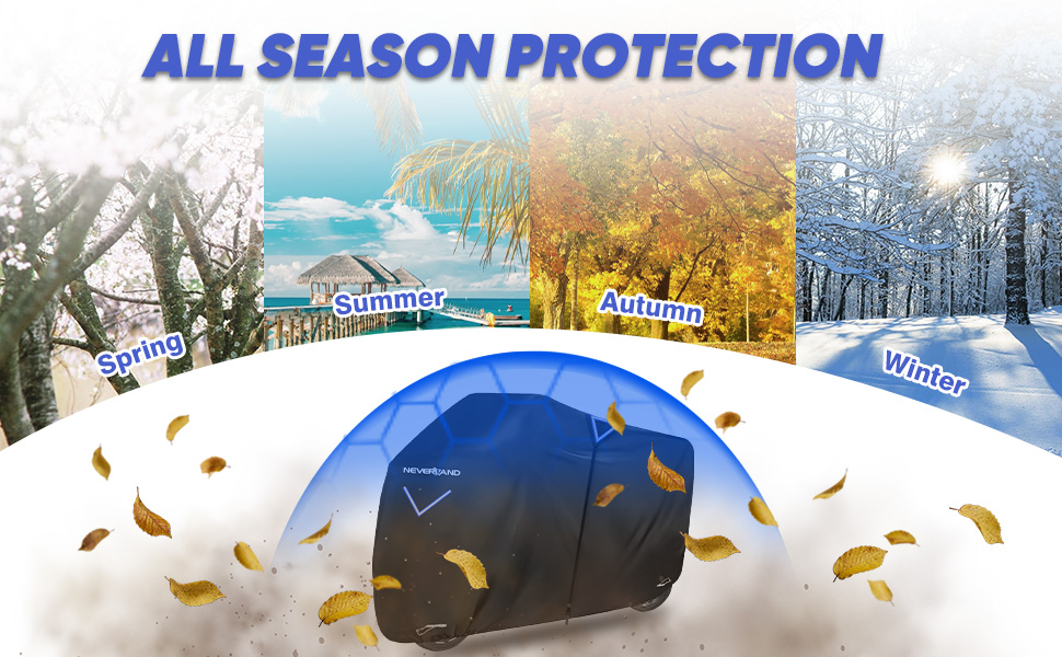 Накладна для мотоцикла NEVERLAND Outdoor, 295x110x140 см, 300D, водовідштовхувальна, з отворами для замка, світловідбиваюча, чорна, для мотоцикла, мопеда, скутера, ролера (XXXL)