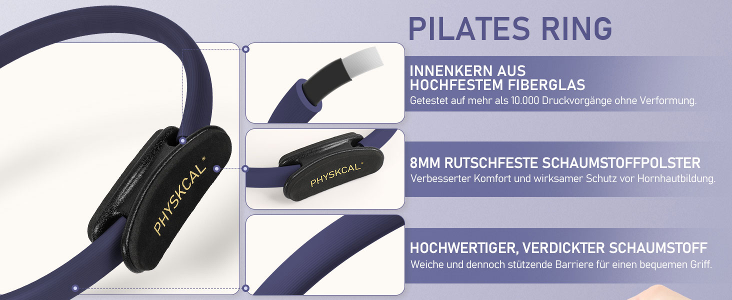 Набір для пілатесу: кільце 38 см, м'яч, стрічки опору (3x, 2x) та килимок для фітнесу. Колір: морська хвиля