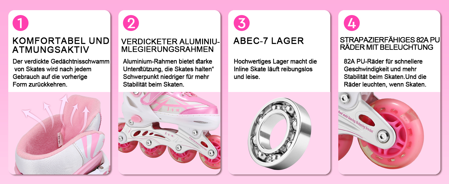 Дитячі ролики для дівчаток, регульовані, ролики-інлайни, ролики для дітей, для занять в приміщенні та на вулиці, розмір M (EU32-36), фіолетовий