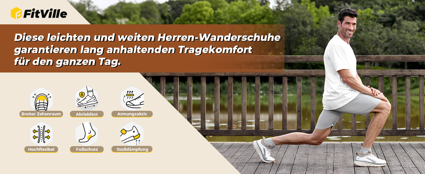 Кросівки для бігу FitVille для чоловіків з широкою колодкою, спортивні, для трейлраннінгу, легкі, для джогінгу та ходьби, розмір 40-50, широка колодка, градієнт сірий/помаранчевий