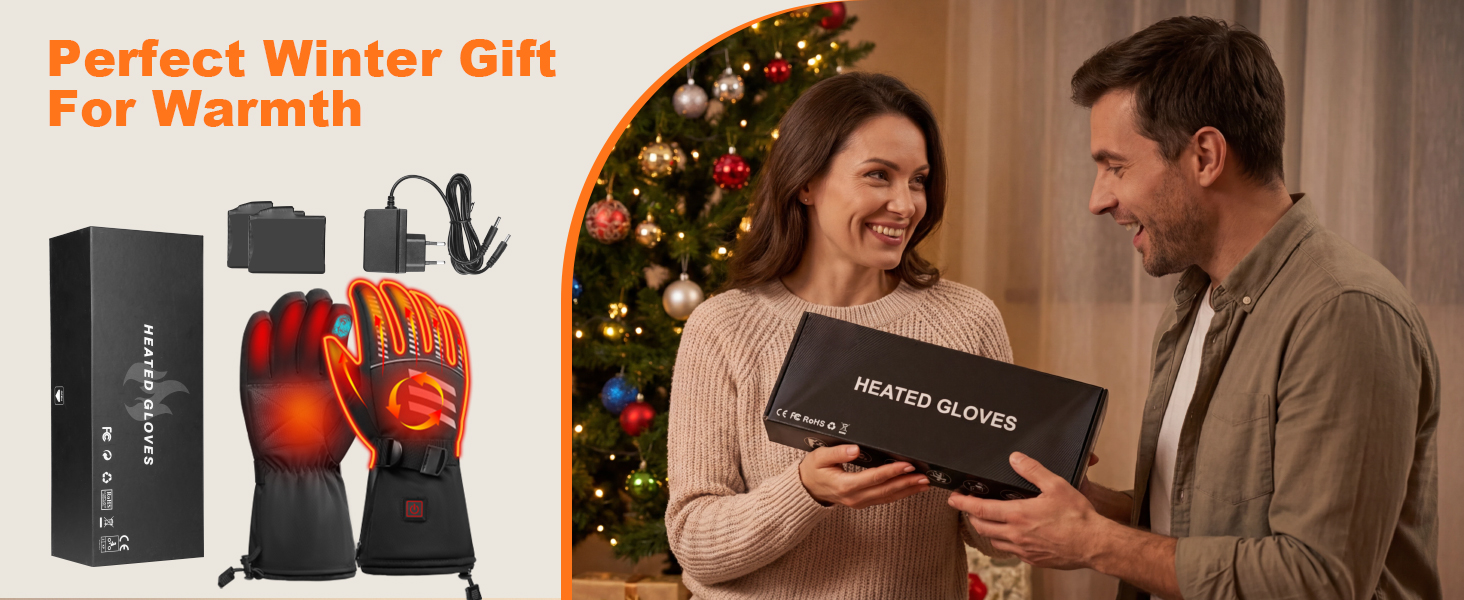 Обогревні рукавиці для жінок та чоловіків, 7.4V 3000mAh, 3 температурні режими, водонепроникні рукавиці з підтримкою сенсорного екрану для катання на лижах, мотоциклі, піших прогулянок, полювання, колір: чорний