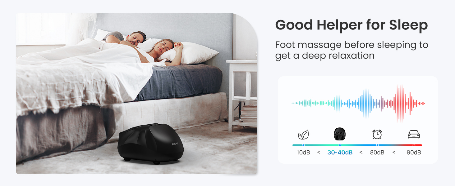 Масажер для ніг RENPHO з підсвічуванням, Shiatsu, нагрів, пульт, для чоловічих ніг до 48 розміру ЄС, чорний 069R