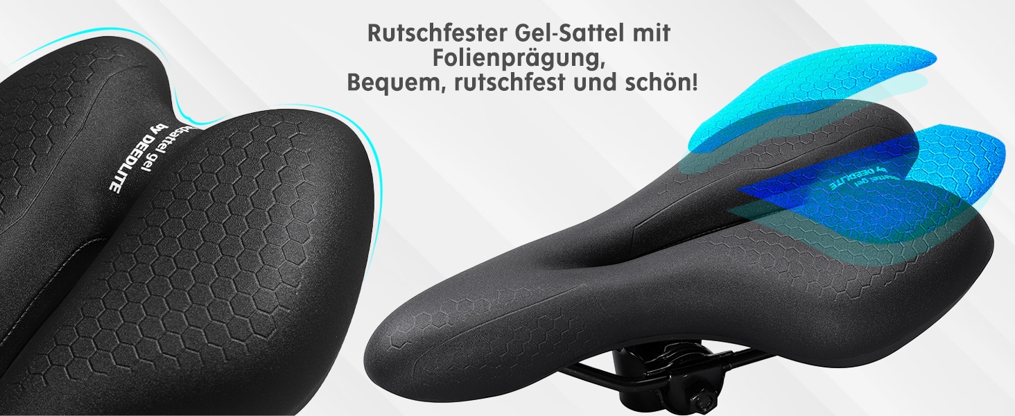 Велосипедне сідло Cloud Comfort Pro Max - Комфортне катання без болю. М'яке сідло з піною Memory, червоною смугою, для міських велосипедів, гірських велосипедів, універсальне, преміум-якість.