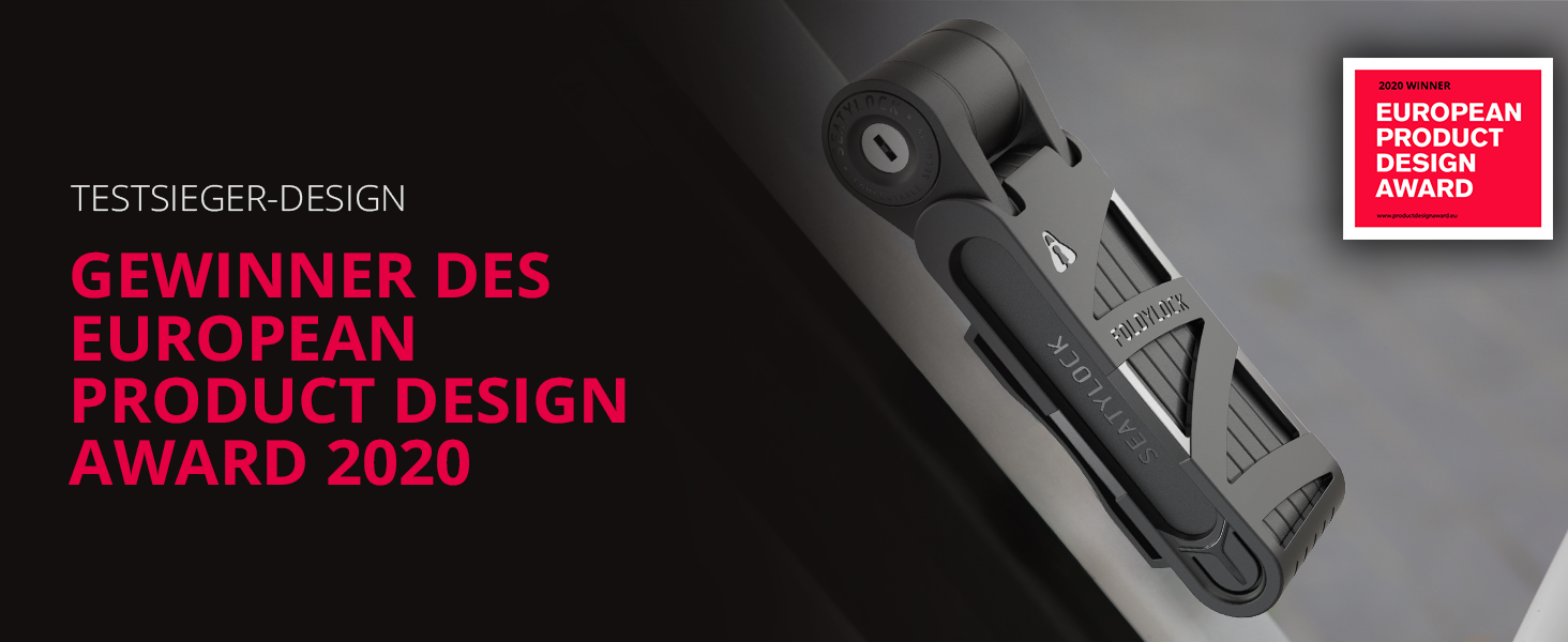 FoldyLock Compact: Патентний захист, надійний замок для велосипеда з ключем та кріпленням. 85 см, Coal. Захист для електровелосипеда, скутера та ролера