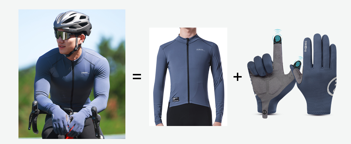 Велосипедні рукавички INBIKE зимові, чорні, для катання на велосипеді, лижах, бігу, з підкладкою для сенсорного екрану, теплі, вітронепроникні, антиковзаючі