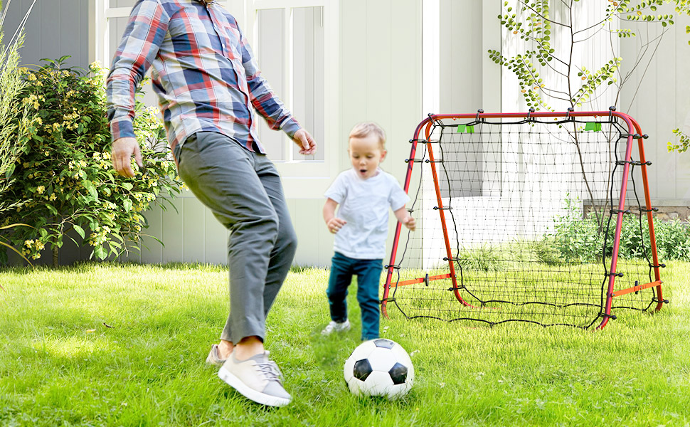 Відскік HOMCOM Football Rebounder, двосторонній, 100x95x90 см, Червоний