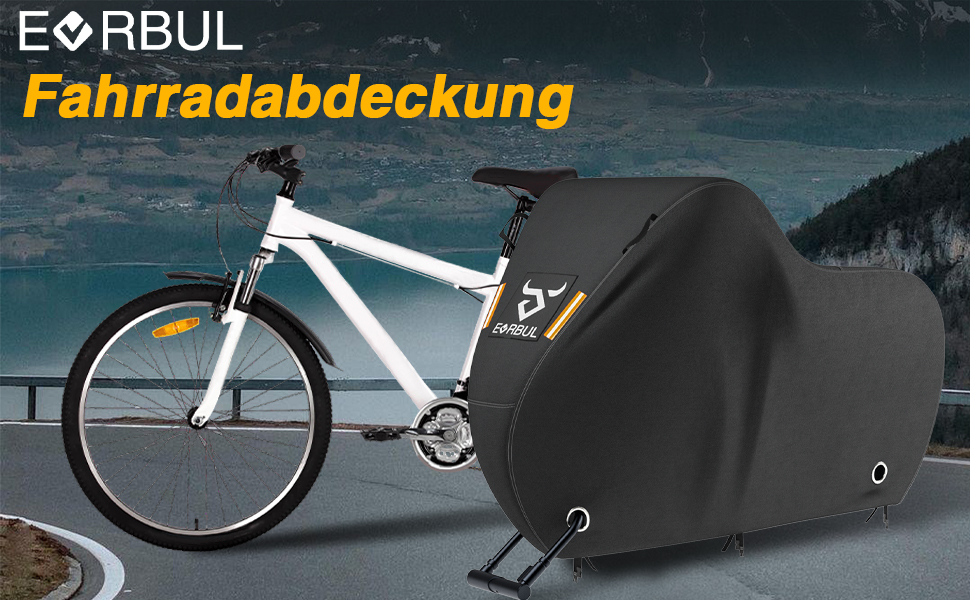 Чохол для велосипеда EVRBUL на 1-2 велосипеда, 210x110x76 см, водовідштовхуючий, з отвором для замка, 420D, захист від дощу, сонця та вітру, для гірського, шосе, електровелосипеда