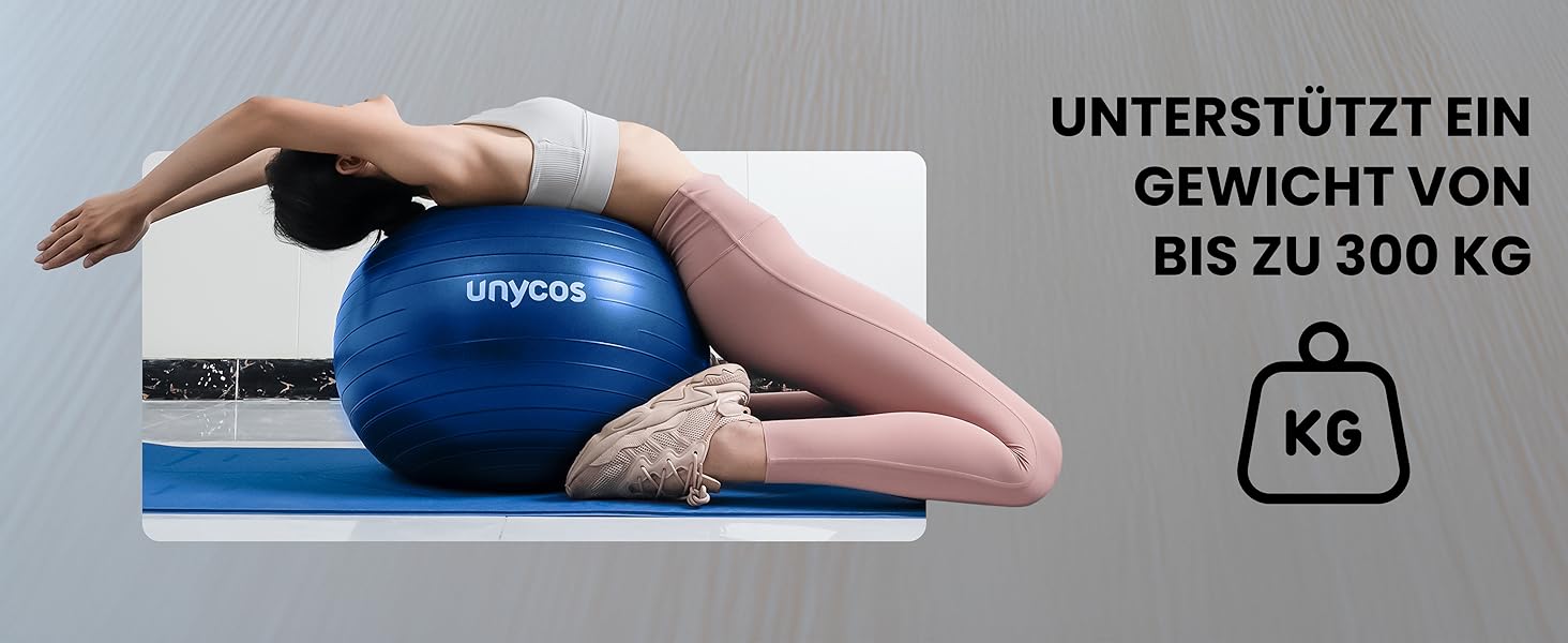 Фітбол Unycos 55/65/75 см для фітнесу, йоги, балансу та корекції. З насосом, BPA-Free, антивибуховий. #10 Зелений (55 см, #07 Темно-синій)