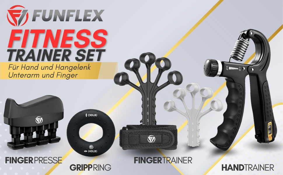 Набір для тренування хватки FUNFLEX: 5 шт. (чорний)