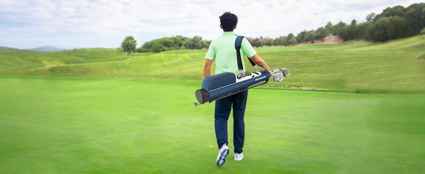 Сумка для гольфу Findway з регульованими плечовими ременями, 2-вегевий роздільник, 2 кишені, легка, для чоловіків та жінок, блакитна