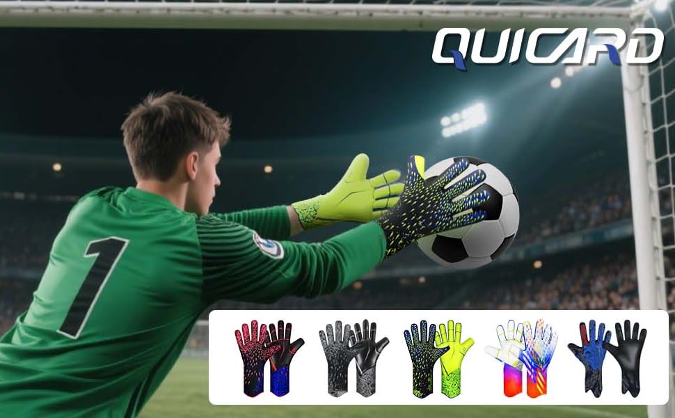 Футбольні воротарські рукавички Torwarthandschuhe: гарне зчеплення, розміри 6-10, для дітей, підлітків та дорослих, зелені
