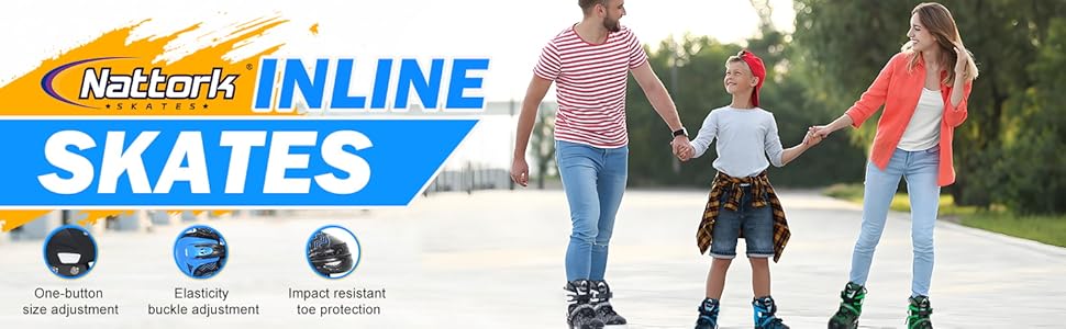 Роликові ковзани Nattork для хлопчиків з підсвічуванням, розмір 32-36, чорні