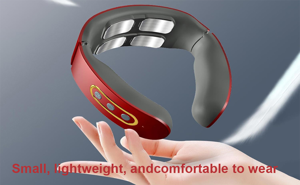 Масажер для шиї Neurotex Lefaya Nurotex 11-в-1: бездротовий, з підігрівом 42°C, 9 рівнів інтенсивності та 6 режимів, електричні імпульси проти болю та напруги (червоний)