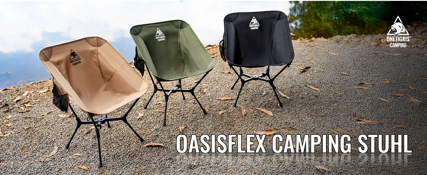 Складаний кемпінговий стілець OneTigris OASISFLEX ultralight до 150 кг з двома бічними кишенями для походів та відпочинку на природі, Койот (Коричневий)