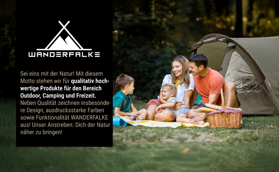 Намет WANDERFALKE® для 2-4 особи, водонепроникний (4000 мм), ультралегкий, з невеликим об'ємом у складеному стані. Сімейний намет з тамбуром для кемпінгу, подорожей, риболовлі. Підходить для теплої та холодної погоди (CAMP 4)