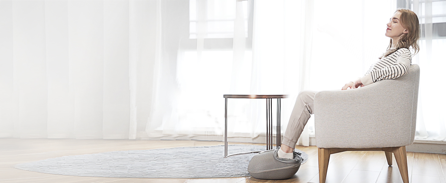 Масажер для ніг Medcursor з підігрівом: глибокий масаж, розслаблення м'язів та зняття втоми. Регулювання інтенсивності для дому та офісу (сірий)