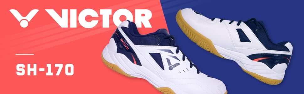 Кросівки для бадмінтону, сквошу та залу Victor SH-A170 (Unisex, 44 EU, біло-блакитні)