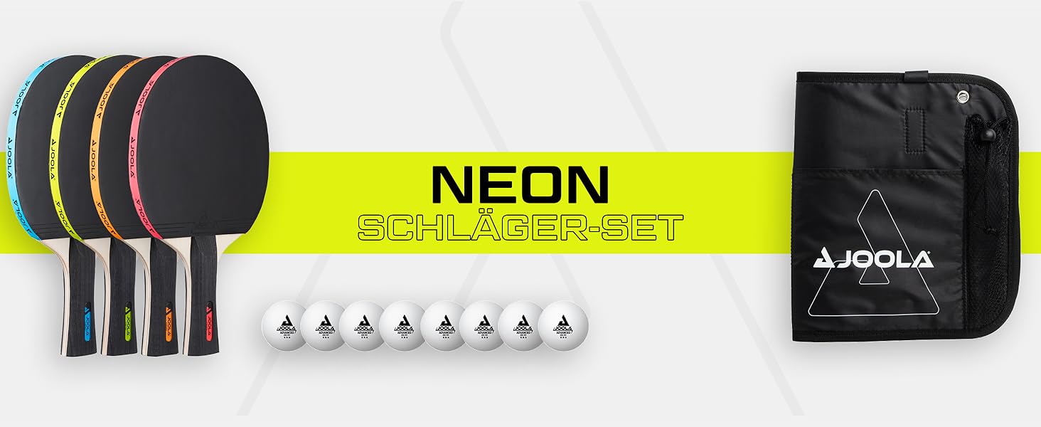 Набір для настільного тенісу JOOLA NEON (4 ракетки, м'ячики, сумка)