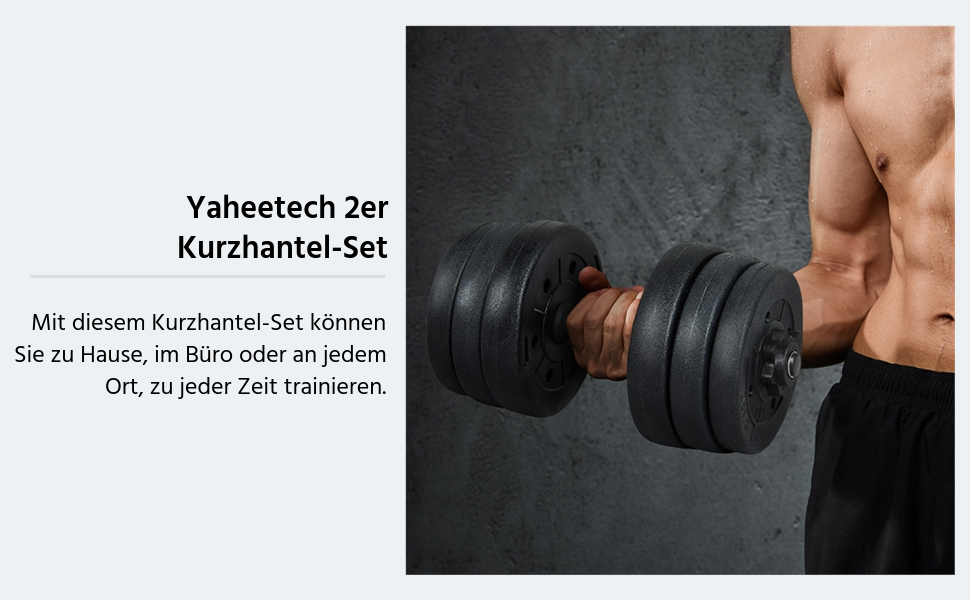 Yaheetech набір гантелей 2 шт, короткі гантелі для силових тренувань, 15/20/25/30 кг, зі стрижнями та зірковими замками