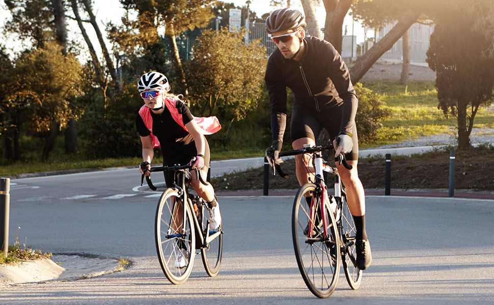 Велосипедні рукавички COFIT з повним пальцем та сенсорним екраном для чоловіків та жінок – дихаючі, амортизуючі рукавички з гелевою підкладкою та неслизьким зчепленням для MTB та шосейних велосипедів, рожеві, розмір L