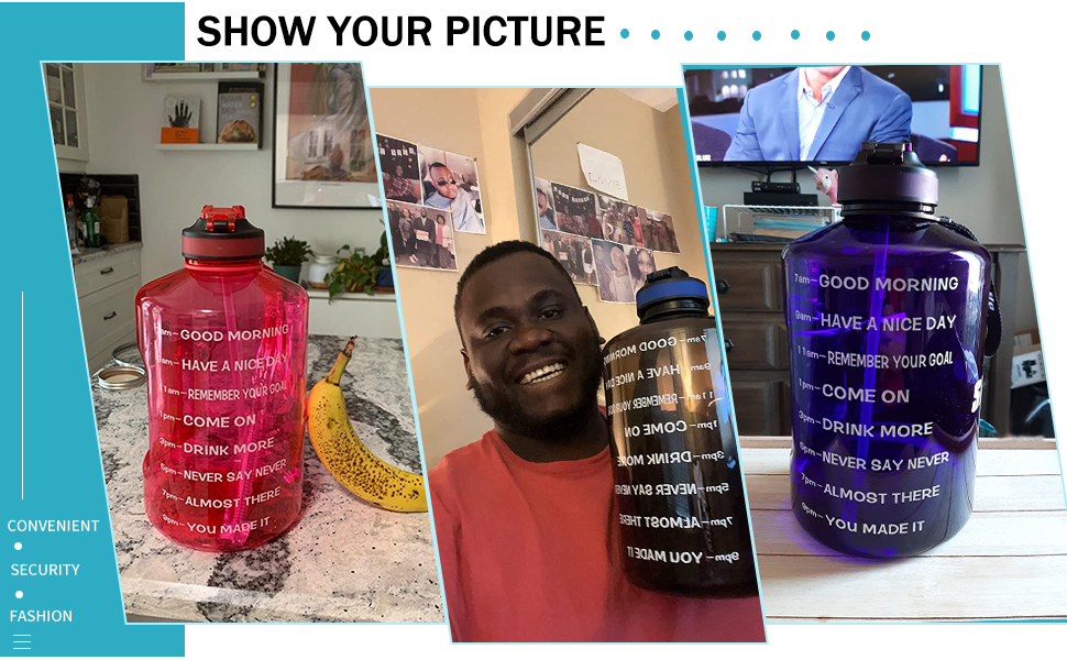 Спортивна пляшка для води SLUXKE 2.2 л / 3.78 л (1 галон) - BPA Free, витокозахисна, для фітнесу, спортзалу