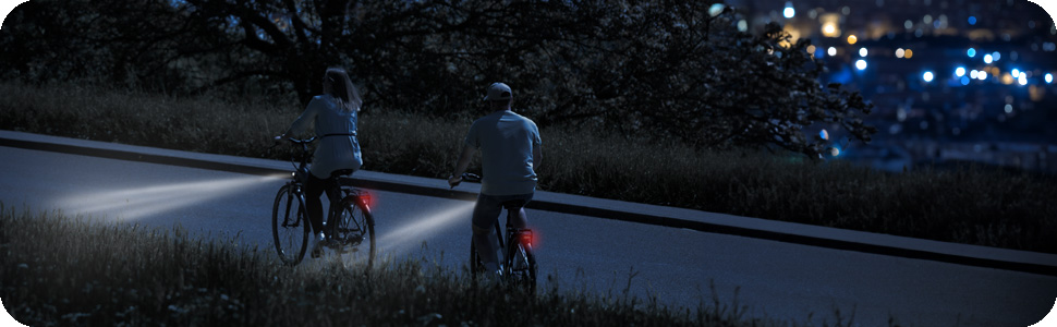 LED велосипедне світло Zündapp ZA.K.15, USB, переднє і заднє, акумуляторне, StVZO, чорне