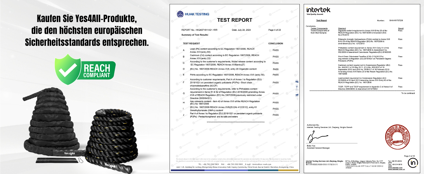 Бійковий канат Yes4All 15м, діаметр 50мм, з захисним покриттям та анкерним кріпленням для тренувань