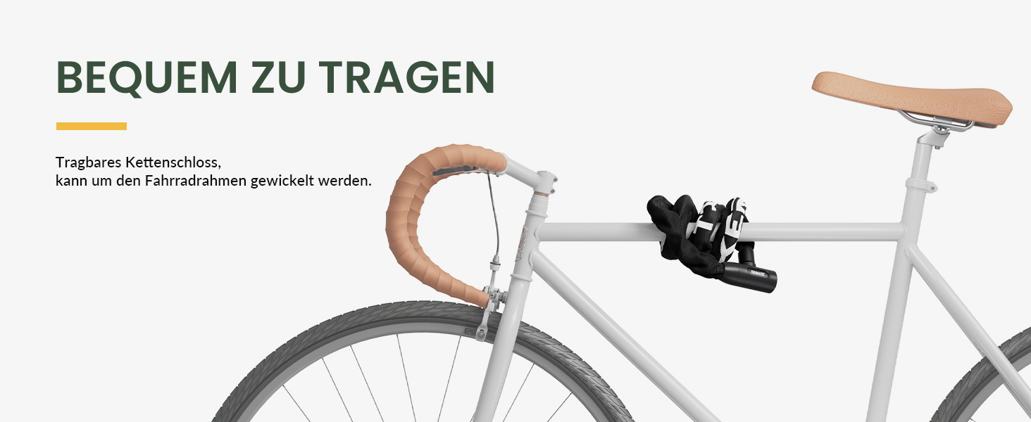 Замок для велосипеда Titanker, висока безпека, ланцюговий замок для дітей, проти крадіжок, з 2 ключами, 950мм x 6мм