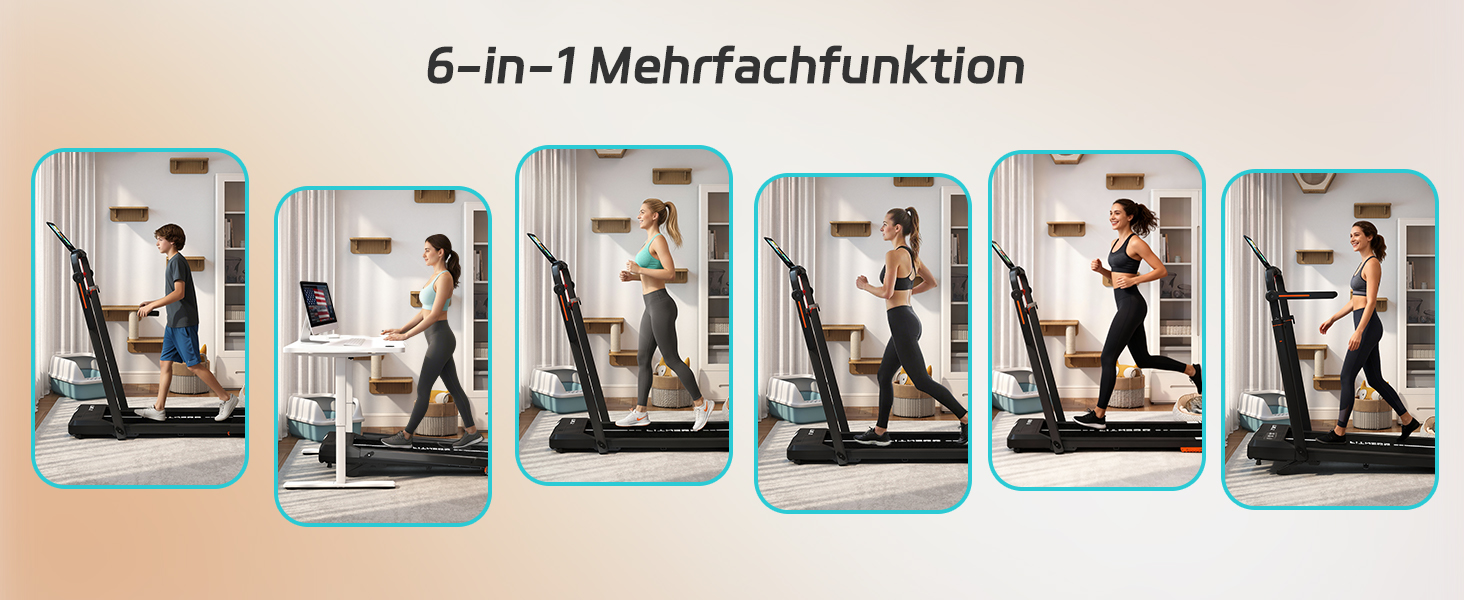 Складана бігова доріжка JUMMICO для дому та офісу з нахилом 5%, Walking Pad під стіл, швидкість 1-12 км/год, до 100 кг, керування через додаток та пульт, ширина стрічки 39 см