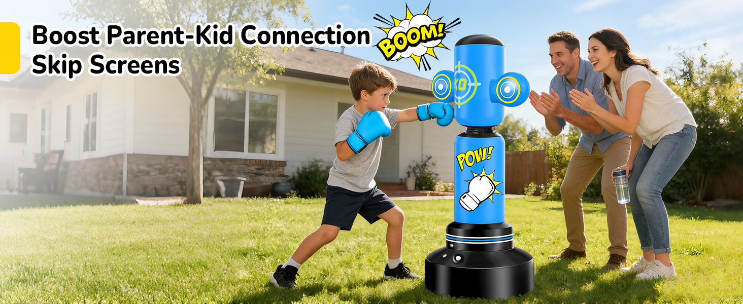 Дитячий боксерський мішок на 360° з підставкою 165 см, комплект з боксерськими рукавичками та електричним насосом, для дітей 6-14 років, ідеальний подарунок для карате