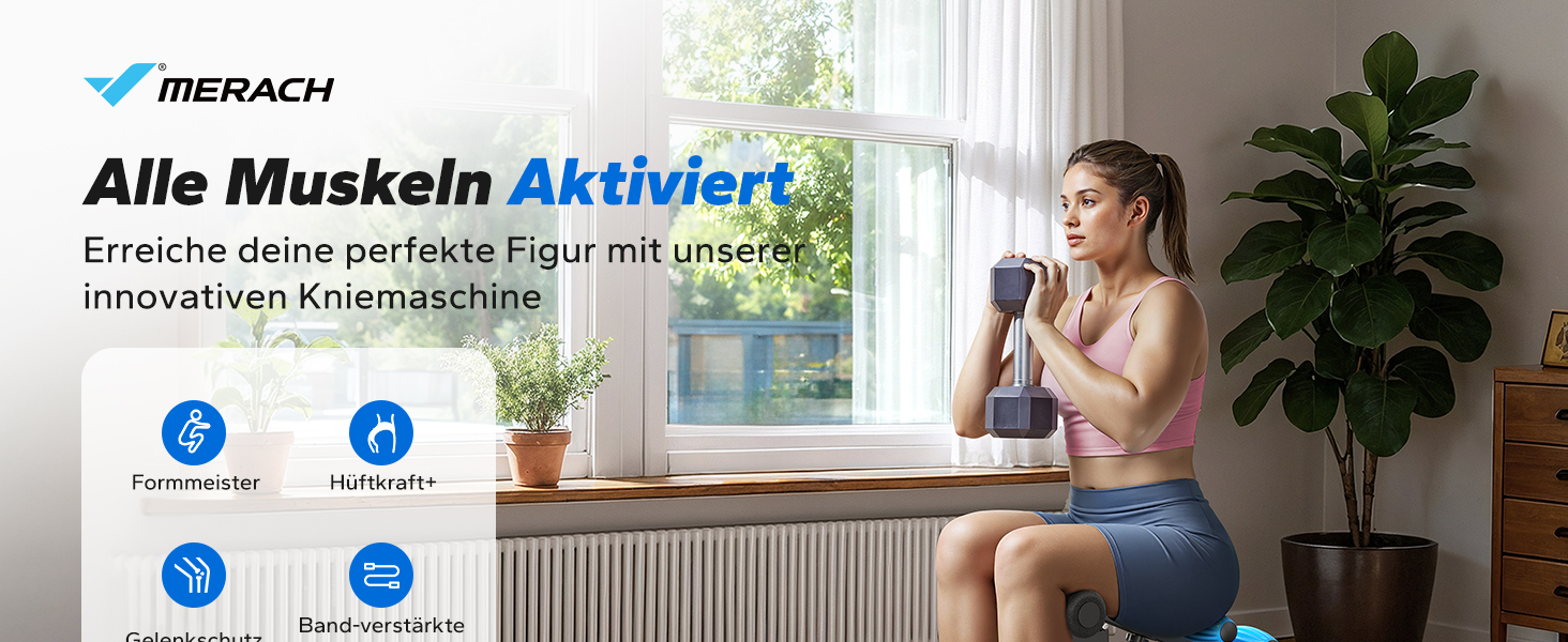 Машина для присідань MERACH з 3 рівнями опору, до 136 кг, для фітнесу, тренувань, реабілітації, чорна