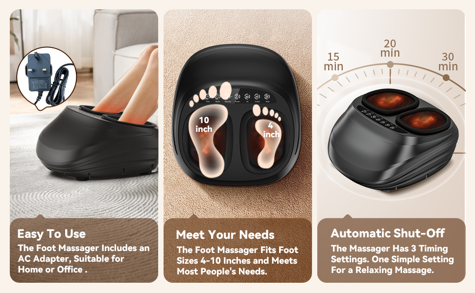 Масажер для ніг з підігрівом WERTYI Shiatsu, глибокий масаж, компресія, мульти-моди, пульт дистанційного керування, подарунок для чоловіків та жінок