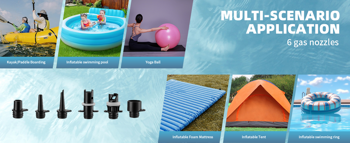 OBEST Електричний Насос для Шини 12000mAh, 20 PSI, Бездротовий, Подвійний, Автоматичне Вимкнення, Чорний